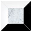 The pART Deco Modique Solid Frame and Square tile module G in honed Italian Carrara Light