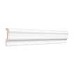 Three quarter view of the Truetones Ceramic chair rail in Light White Gloss.