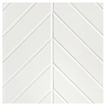 The Cezanne Chevron 2" x 8" mosaic in Mountain Peak White with a gloss finish.