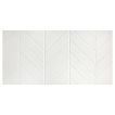 A bigger field of the Cezanne Chevron 2" x 8" mosaic in Mountain Peak White with a gloss finish.