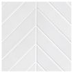 The Cezanne Ceramics Chevron 2" x 8" mosaic in Bluey Gray with a gloss finish.