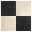 Chateau Lyon 8" x 8" checkerboard in Barley Beige and Belgian Bluestone limestone in a Historique finish.