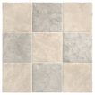 Larger field of the Chateau Lyon 8" x 8" checkerboard in Barley Beige and Tunisian Grey limestone with a Historique finish.