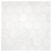 A field of the 2-1/4" Hexagon mosaic in honed Bianco Dolomiti Select marble.