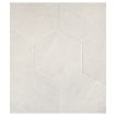 The Timeless Tumbled 10-1/2" Hexagon tile in Vanilla Ice marble, seen with a tumbled and bush-hammered finish.
