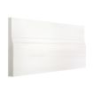 Three quarter view of the 5" x 12" base molding in honed Bianco Dolomiti Select marble.
