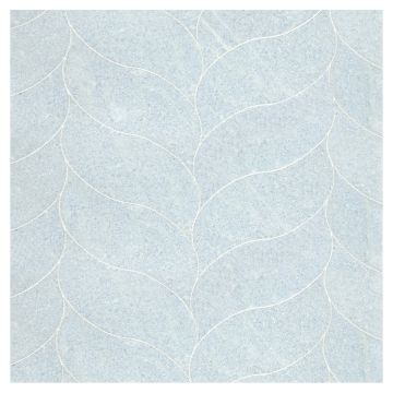 A 24" x 24" field of Acurve Delicato Flow A+B interlocking waterjet tile in Celeste Blue with a honed finish, seen in the Shine layout. A 24" x 24" field of Acurve Delicato Flow A+B interlocking waterjet tile in Celeste Blue with a honed finish, seen in the Shine layout.