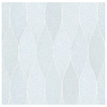 Acurve Grand Vibe waterjet tile in honed Celeste Blue marble. Acurve Grand Vibe waterjet tile in honed Celeste Blue marble.