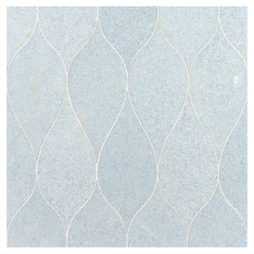 Acurve Grand Acanthus waterjet tile in honed Celeste Blue marble. Acurve Grand Acanthus waterjet tile in honed Celeste Blue marble.