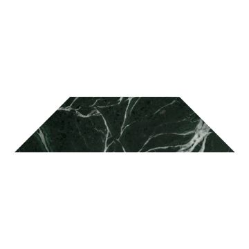 A single tile of the Part Deco Modique Solid in honed Florence Green marble.