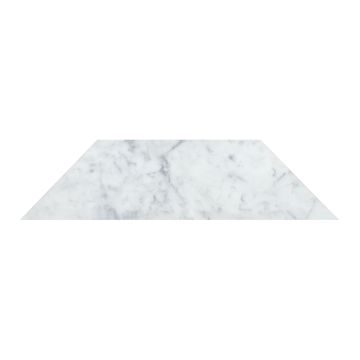 A single tile of the Part Deco Modique Solid in honed Italian Carrara Light Select marble. A single tile of the Part Deco Modique Solid in honed Italian Carrara Light Select marble.