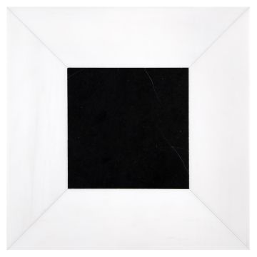 The pART Deco Modique Solid Frame and Square tile module E in honed Nero Marquina and Bianco Dolomiti Select marble. The pART Deco Modique Solid Frame and Square tile module E in honed Nero Marquina and Bianco Dolomiti Select marble.