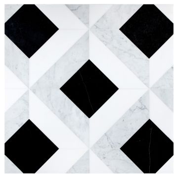 pART Deco Modique Solid Frame + Square Module H | Nero Marquina Select - Thassos Select - Italian Carrara Light Select - Honed | pART Deco Series pART Deco Modique Solid Frame + Square Module H | Nero Marquina Select - Thassos Select - Italian Carrara Light Select - Honed | pART Deco Series