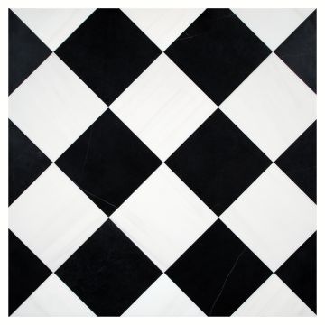 pART Deco Square Solid Checkered Dolomiti / Nero Module | Bianco Dolomiti Select - Nero Marquina Select - Honed | pART Deco Series pART Deco Square Solid Checkered Dolomiti / Nero Module | Bianco Dolomiti Select - Nero Marquina Select - Honed | pART Deco Series