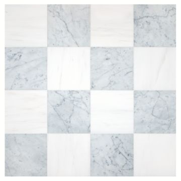 pART Deco Square Solid Checkered Dolomiti / Carrara Module | Bianco Dolomiti Select - Italian Carrara Light Select - Honed | pART Deco Series pART Deco Square Solid Checkered Dolomiti / Carrara Module | Bianco Dolomiti Select - Italian Carrara Light Select - Honed | pART Deco Series