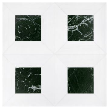 pART Deco Modique Solid Frame + Square Module U | Bianco Dolomiti Select - Florence Green - Honed | pART Deco Series pART Deco Modique Solid Frame + Square Module U | Bianco Dolomiti Select - Florence Green - Honed | pART Deco Series