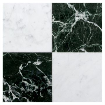 pART Deco Square Solid Checkered Carrara / Green Module | Italian Carrara Light Select - Florence Green - Honed | pART Deco Series pART Deco Square Solid Checkered Carrara / Green Module | Italian Carrara Light Select - Florence Green - Honed | pART Deco Series