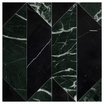 pART Deco Modique Solid Symmetry Nero / Green Module | Nero Marquina - Florence Green - Honed | pART Deco Series pART Deco Modique Solid Symmetry Nero / Green Module | Nero Marquina - Florence Green - Honed | pART Deco Series