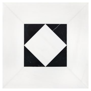 The pART Deco Modique Solid Frame and Asquare mosaic module A, using honed Bianco Dolomiti and Nero Marquina marble. The pART Deco Modique Solid Frame and Asquare mosaic module A, using honed Bianco Dolomiti and Nero Marquina marble.