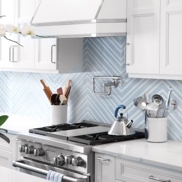 pART Deco Modique Celeste Chevron | Thassos Select - Celeste Blue - Polished | pART Deco Series pART Deco Modique Celeste Chevron | Thassos Select - Celeste Blue - Polished | pART Deco Series