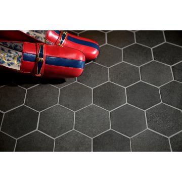 Hexagon 2-1/4" | Basalto Scuro Select - Honed | Basalto Scuro Collection Hexagon 2-1/4" | Basalto Scuro Select - Honed | Basalto Scuro Collection