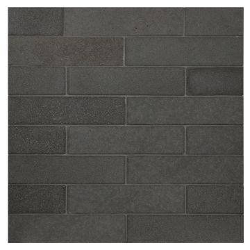 A field of the 1-1/2" x 6" Grand Brick mosaic in honed Basalto Scuro Select. A field of the 1-1/2" x 6" Grand Brick mosaic in honed Basalto Scuro Select.