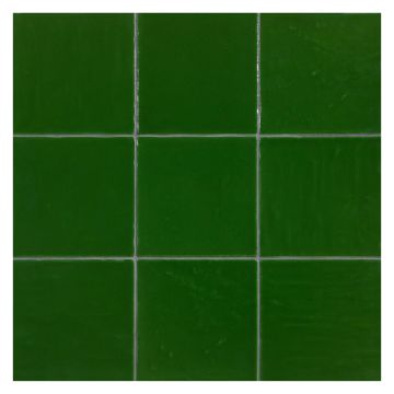 The Truetones Ceramic 4.6" Zelli tile in Lauren Green Crackle.