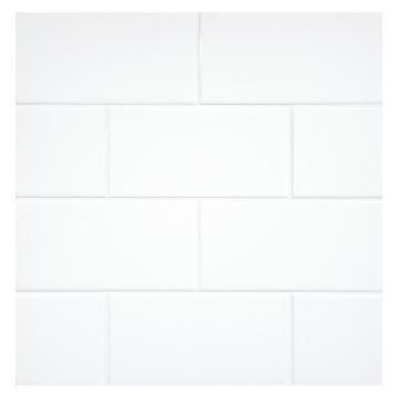 The Truetones Ceramic 3" x 6" subway tile in Light White Gloss. The Truetones Ceramic 3" x 6" subway tile in Light White Gloss.