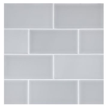 The Truetones ceramic 3" x 6" subway tile in Greyity Gloss.