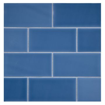 The Truetones ceramic 3" x 6" subway tile in Astor Blue gloss. The Truetones ceramic 3" x 6" subway tile in Astor Blue gloss.