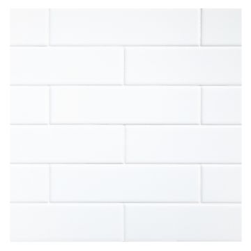 The Truetones Ceramic 2" x 8" subway tile in Light White Gloss. The Truetones Ceramic 2" x 8" subway tile in Light White Gloss.