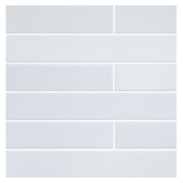 The Truetones ceramic 2" x 16" field tile in Hint of Grey Gloss.