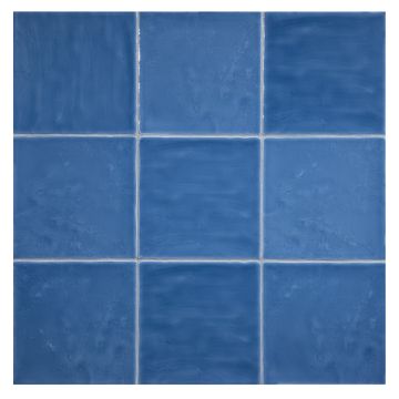 The Truetones Ceramic 4.6" Zelli tile in Astor Blue Gloss.