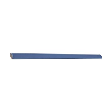 Three quarter view of the Truetones Ceramic quarter round trim piece in Astor Blue Gloss.