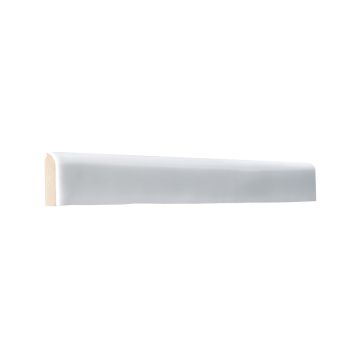 Three quarter view of the Truetones ceramic zelli bullnose trim piece in Greyity Gloss.