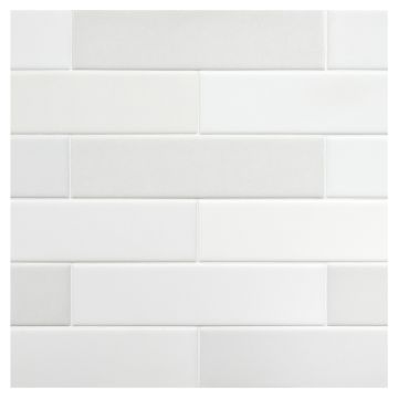 The Truetones porcelain 2.5" x 10" field tile in 16 Shades of White Matte. The Truetones porcelain 2.5" x 10" field tile in 16 Shades of White Matte.