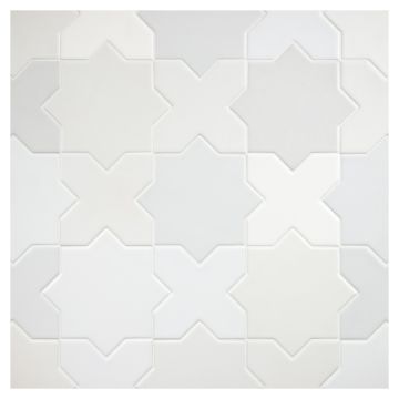 Truetones® Matte Porcelain Crossing Star Tile | 16 Shades of White - Matte | Truetones® Fine Ceramics Truetones® Matte Porcelain Crossing Star Tile | 16 Shades of White - Matte | Truetones® Fine Ceramics