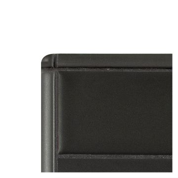 The Truetones porcelain quarter round corner piece in 16 shades of black matte.