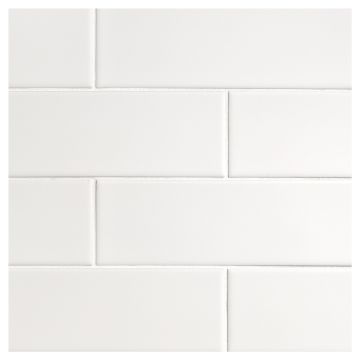 Field Tile 3" x 9" | Mountain Peak White - Gloss | Cezanne Ceramics Collection