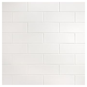 Field Tile 3" x 9" | Mountain Peak White - Gloss | Cezanne Ceramics Collection