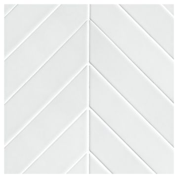 Chevron 2" x 8" Mosaic | Bluey Gray - Gloss | Cezanne Ceramics Collection