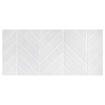 Chevron 2" x 8" Mosaic | Bluey Gray - Gloss | Cezanne Ceramics Collection