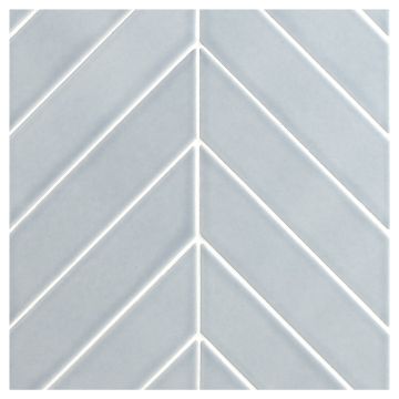 Chevron 2" x 8" Mosaic | Bennington Blue - Gloss | Cezanne Ceramics Collection