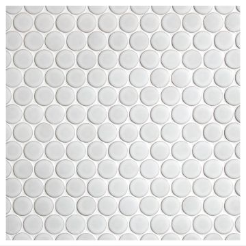 Penny Round 1" Mosaic | Papyrus White - Matte | Cezanne Ceramics Collection