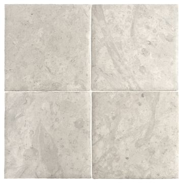 A single 8" x 8" tile in Tunisian Grey stone with a Historique finish, part of the Chateau Lyon Tile Collection. A single 8" x 8" tile in Tunisian Grey stone with a Historique finish, part of the Chateau Lyon Tile Collection.