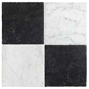 Checkerboard Module 8" x 8" | Italian Carrara - Belgian Bluestone - Historique | Chateau Lyon Collection Checkerboard Module 8" x 8" | Italian Carrara - Belgian Bluestone - Historique | Chateau Lyon Collection