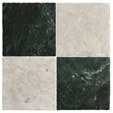 Checkerboard Module 8" x 8" | Tunisian Grey - Florence Green - Historique | Chateau Lyon Collection Checkerboard Module 8" x 8" | Tunisian Grey - Florence Green - Historique | Chateau Lyon Collection