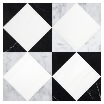 A field of the Asquare Module A mosaic, made from two different colorways of the Asquare mosaic, in a checkerboard layout. A field of the Asquare Module A mosaic, made from two different colorways of the Asquare mosaic, in a checkerboard layout.