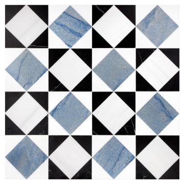 Asquare Checker Module B | Thassos Select - Bianco Dolomiti Select - Azul Macaubas Select - Nero Marquina Select - Honed & Polished | Pietra Visivo Collection Asquare Checker Module B | Thassos Select - Bianco Dolomiti Select - Azul Macaubas Select - Nero Marquina Select - Honed & Polished | Pietra Visivo Collection