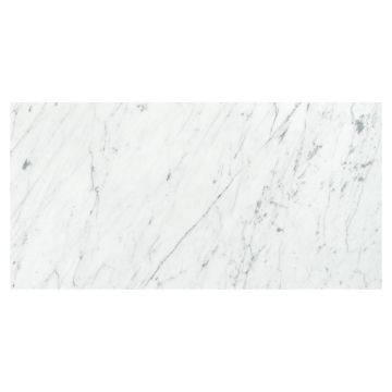 One 18" x 36" tile in honed Italian Carrara Ultra Premium marble.